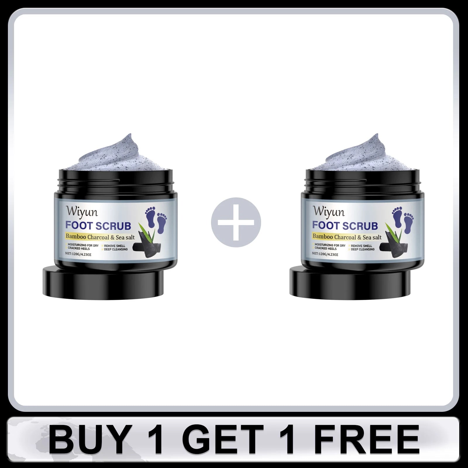 Bamboo Charcoal Foot Scrub Cream – Exfoliate & Soften Feet