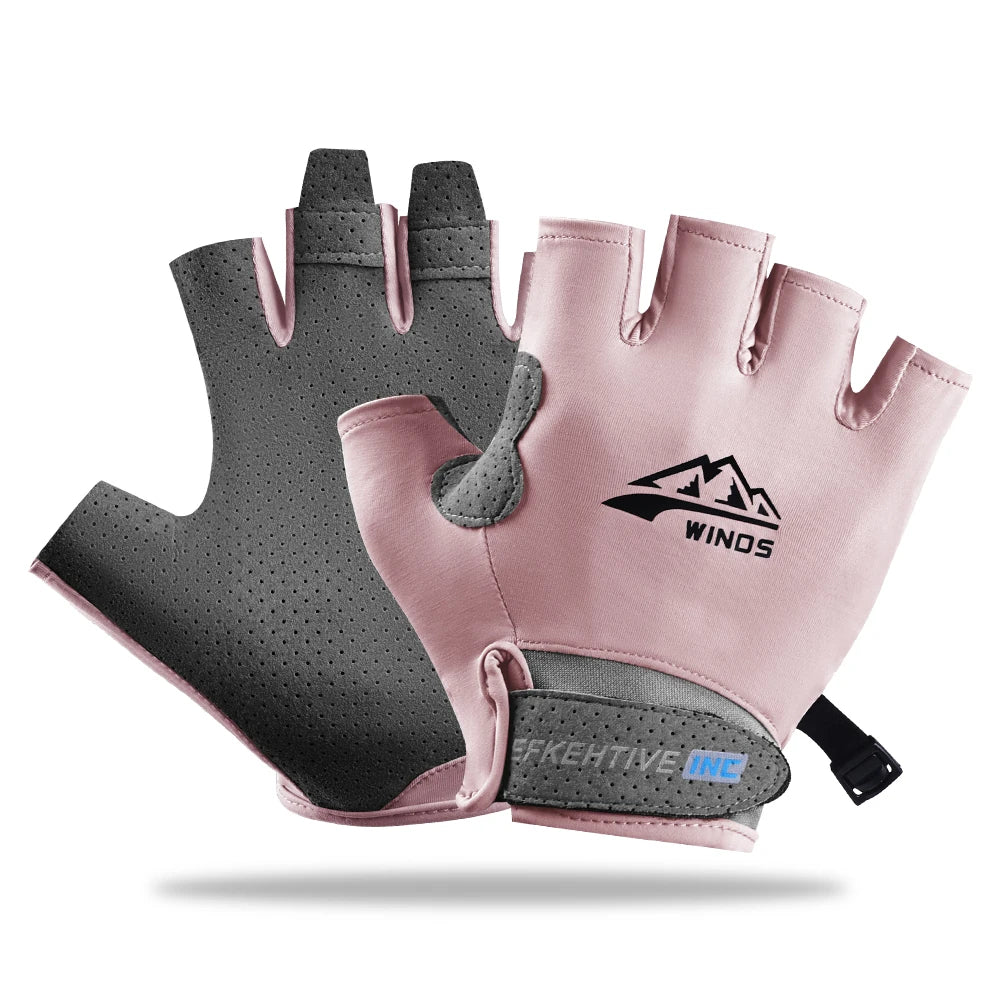 Bicycle Gloves Summer Outdoor UV Protection Cycling Gloves Unisex Fingerless Sports Gym Gloves Breathable MTB Road Bike Gloves Oasis Select Pink M