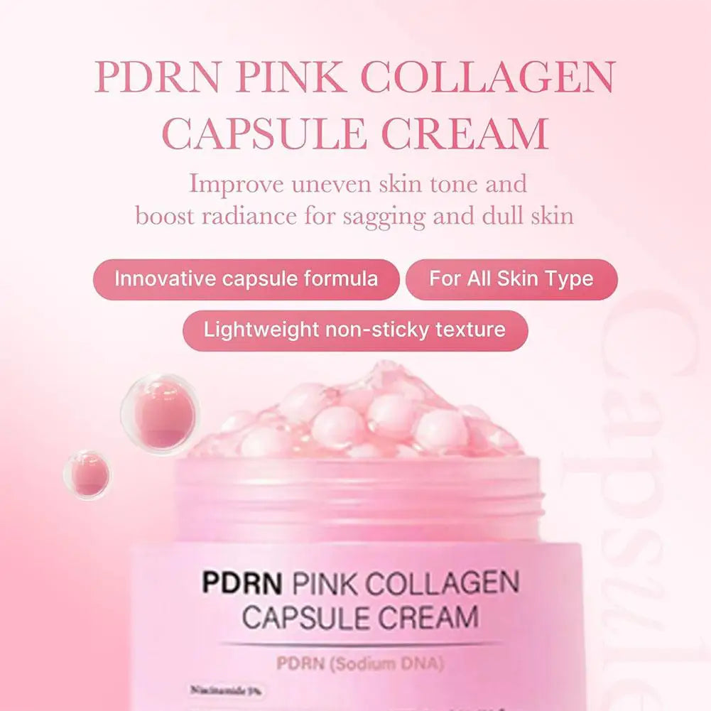 PDRN Collagen Capsule Cream with Niacinamide Rejuvenating Face Moisturizer Lightweight Plumping Cream Glow Skin Tone Skin Care Oasis Select