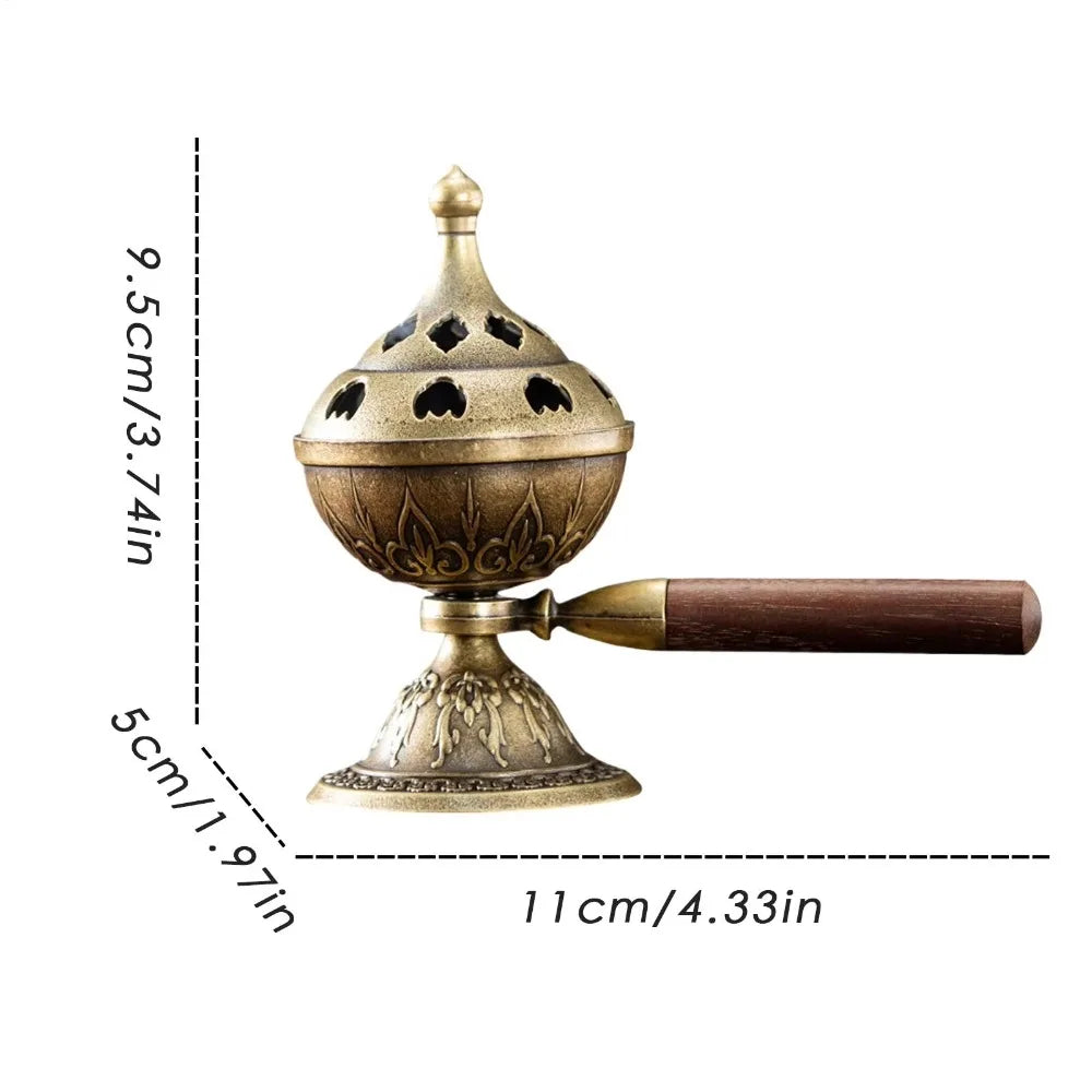 Vintage Alloy Sandalwood Incense Burner Elephant Lucky Hollow Out Lotus Incense Censer Year of the Horse Mini Three Legged Stove Oasis Select 8