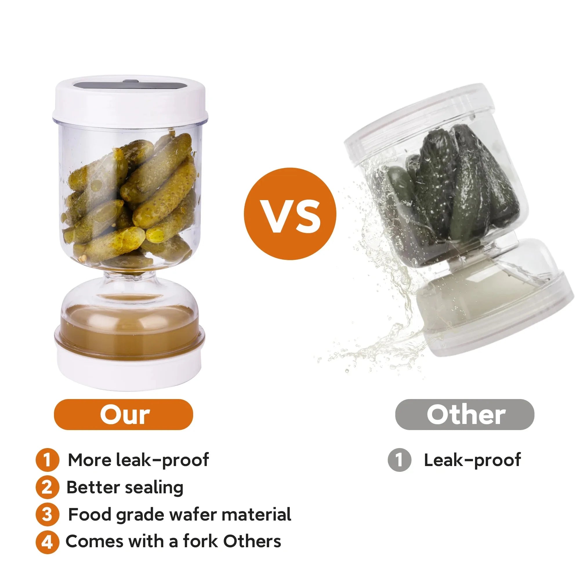 Hourglass Pickle & Olive Strainer Jar – Airtight Food Storage Food Storage Jar Oasis Select