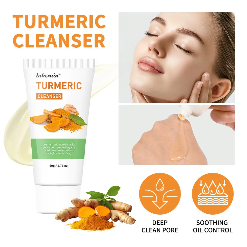 Turmeric Facial Cleanser Deep Clean Pore Soothing Oil Control Purify Skin Condition 50ml Face Wash All Skin Oasis Select