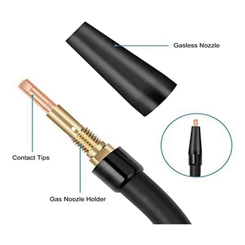 LIKE WISH 15Pcs MIG Welding Kit Flux Core Gasless Nozzle 0.8Mm Brass Welding Tips Replacement MIG Welder Replacement Oasis Select