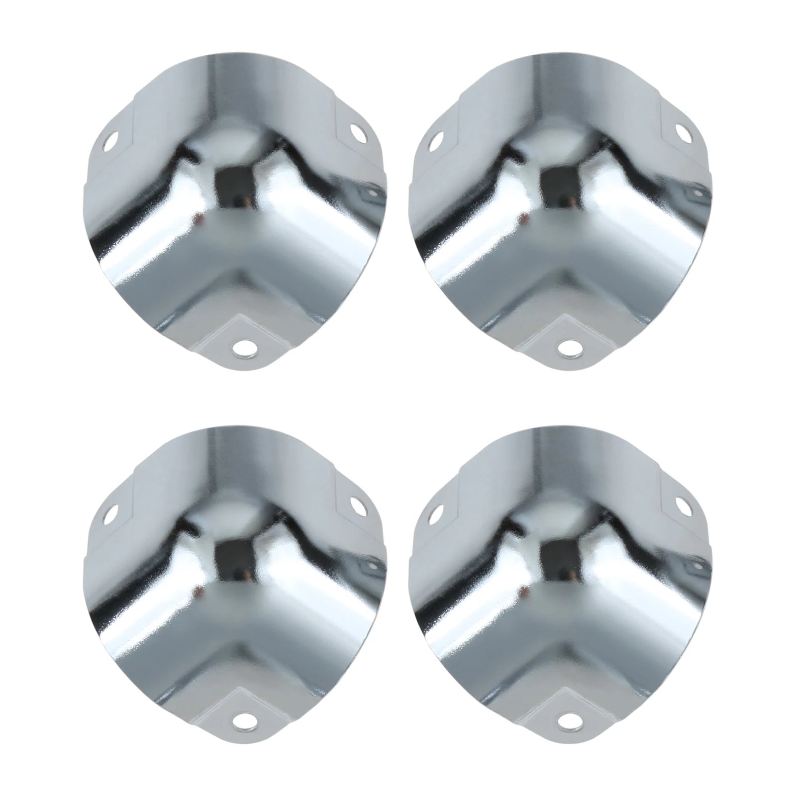 4pcs/set Black Metal Protectors Square Edging Bowl-shaped Box Corner Round Wrapping Flight Case Luggage Aluminum Toolbox 26/29mm Oasis Select 29MM silver