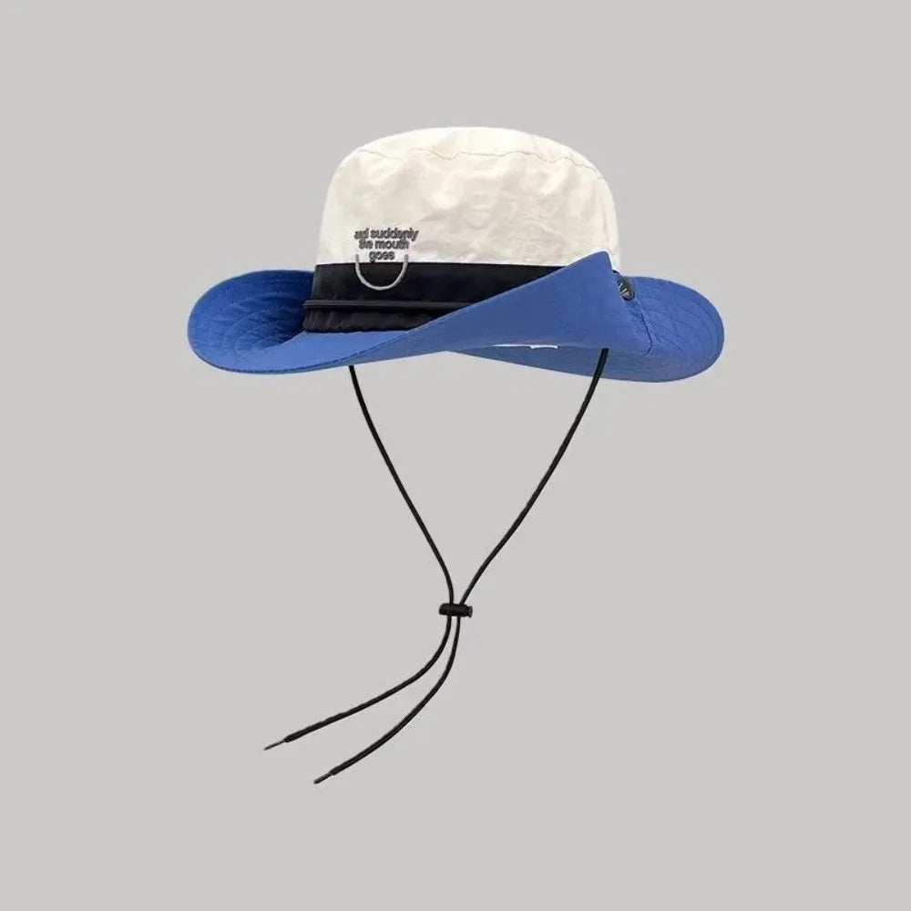 New Retro Big Brim Bucket Hat Quick-drying Lightweight Sun Protection Hat Dopamine Color Hiking Cap Summer Outdoor Oasis Select Beige