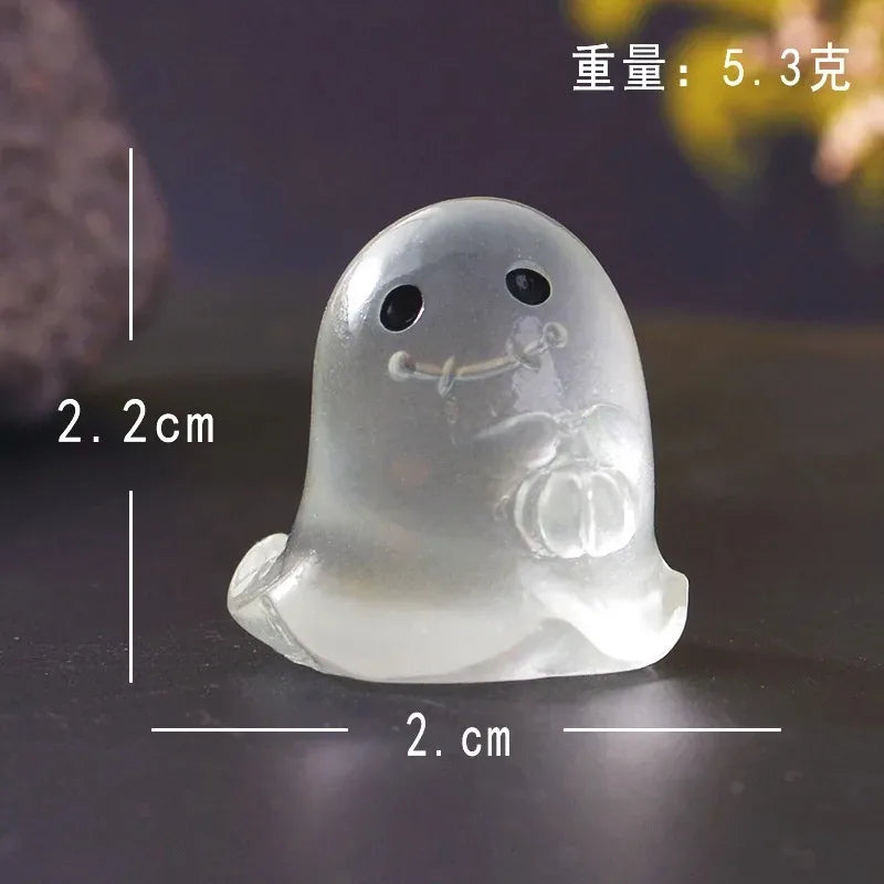 Halloween Miniatures Luminous Garden Figurines Cute Ghost Figurines Glow in The Dark Resin Figures Micro Miniature Statue Outdoo Oasis Select