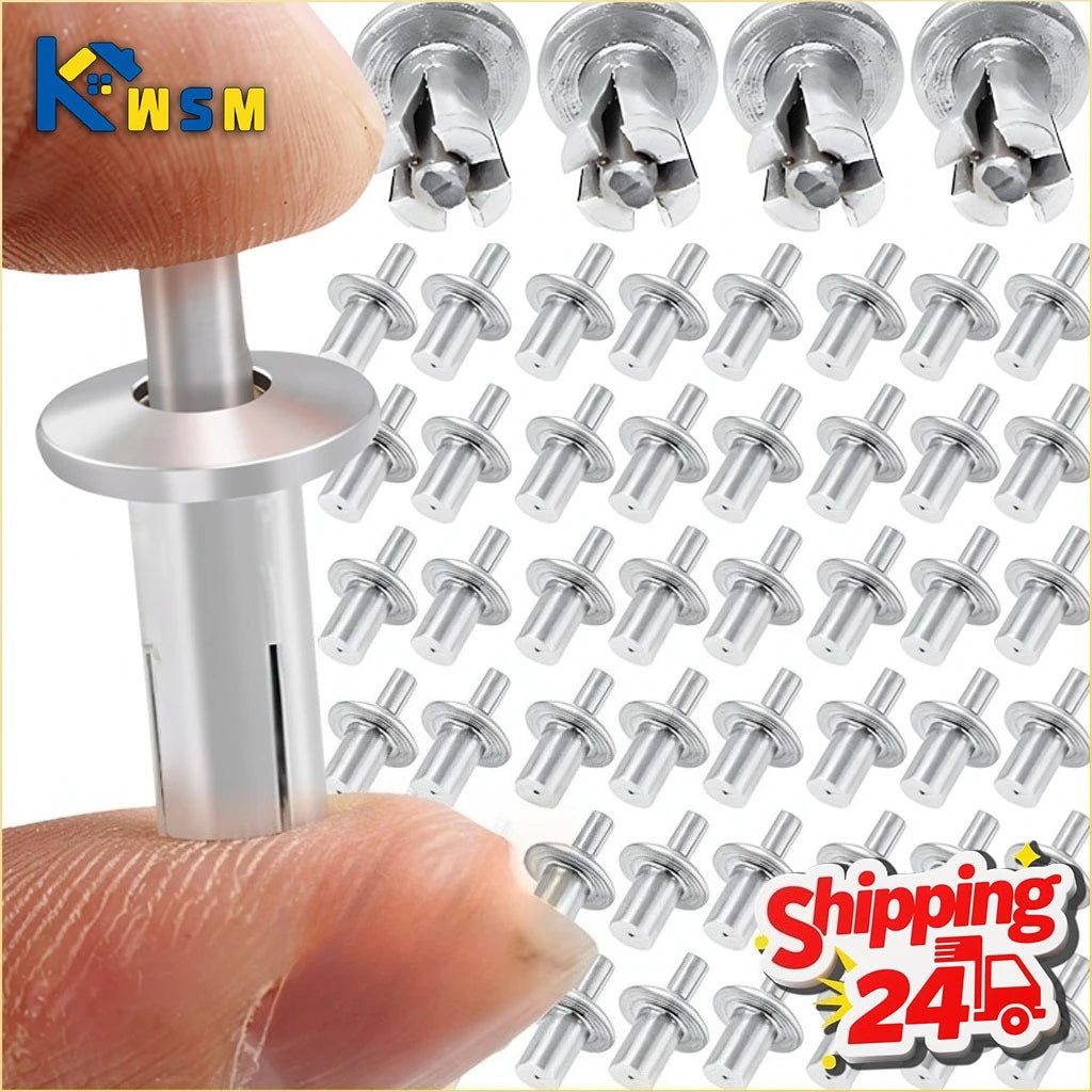 10-100PCS Aluminum Hammer Drive Rivets with Dome Head and Split Mandrel for Secure Fastening in Metal and Plastic Materials Oasis Select