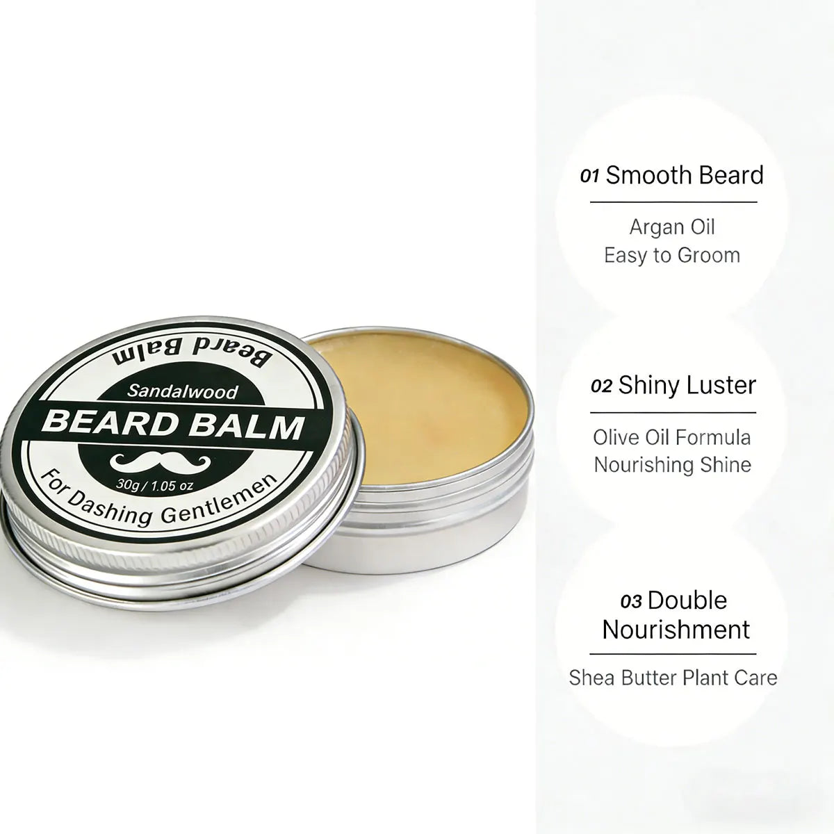 YURHERSU Strong Hold Beard Wax 30g – Matte Finish for Men Beard Styling Wax Oasis Select