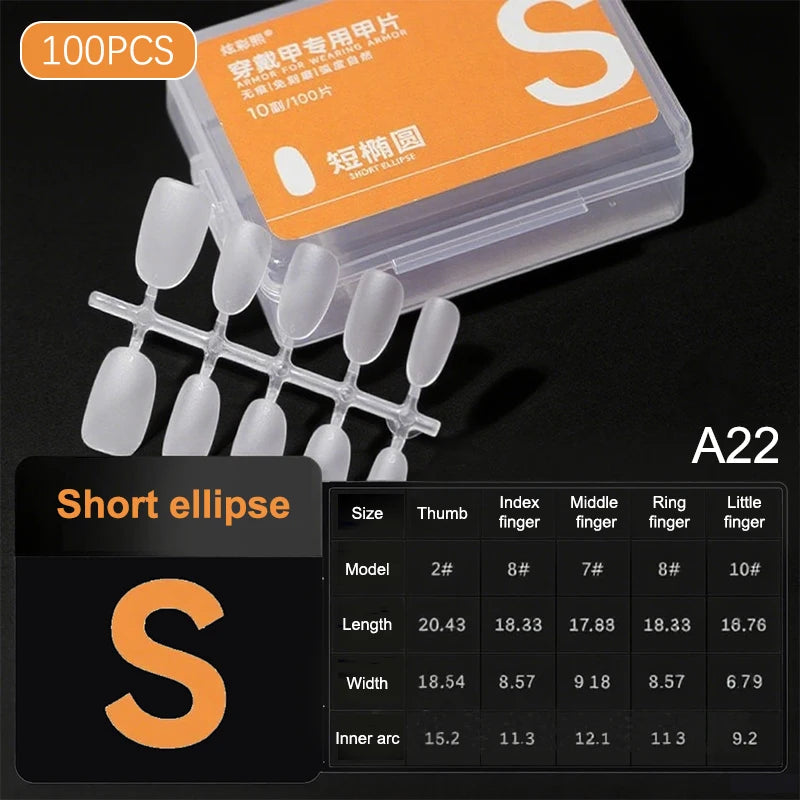 100pcs Clear Press-On Nail Tips – Full Cover Ultra-Thin False Nails