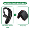 Bluetooth 5.4 Ear-Hook Wireless Earphone 180° Rotation Adjustable Left Right Ear Universal Headset With Mic For Sport Business Oasis Select Black With Bag