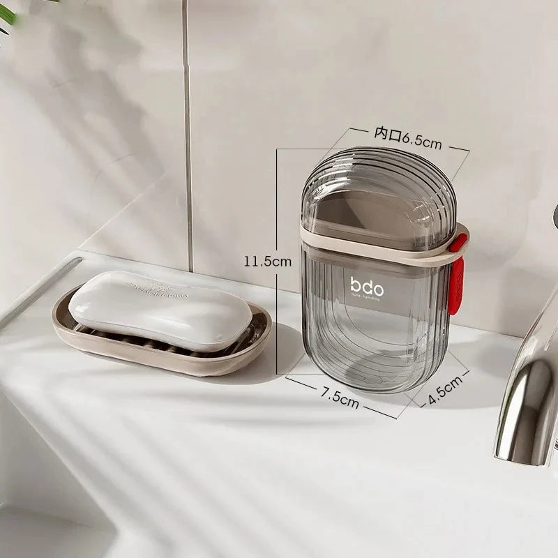 Portable Waterproof Travel Soap Box with Drainage Rack