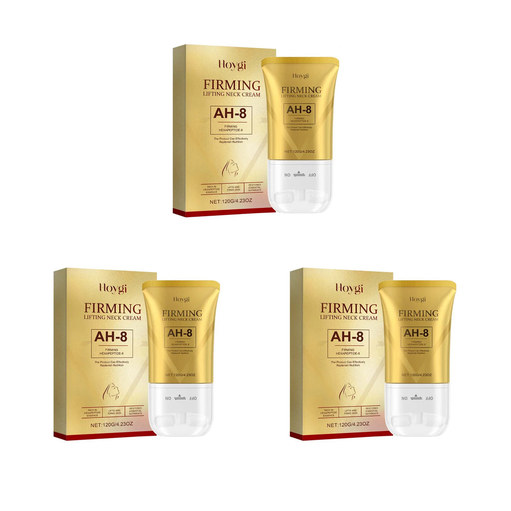 AH-8 Neck Firming Roller Cream Moisturizing Lifting Brighten Skin Fades Fine Lines Reduce Double Chin Massage Firm Neck Cream Oasis Select 3Pcs