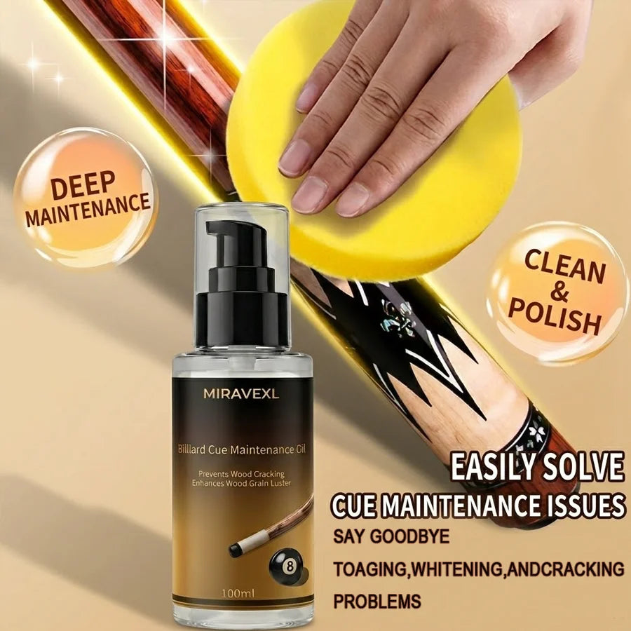 Pool Cue Shaft Oil Conditioner Snooker Cue Care Liquid Smooth Protection Waterproof Anti-deform Wood Polish Oil Billiard Supply Oasis Select