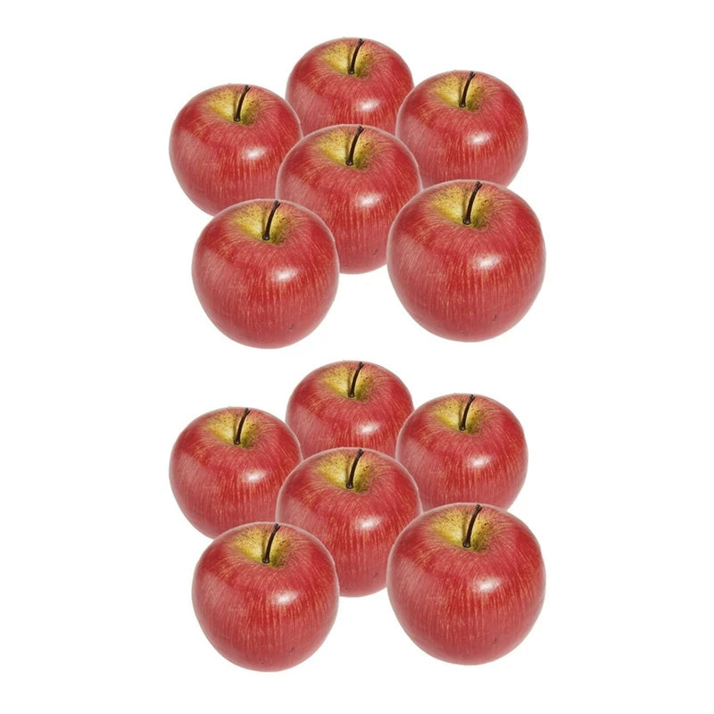 Decorative Artificial Apple Plastic Fruits Imitation Home Decor 12Pcs Red Oasis Select Red NONE