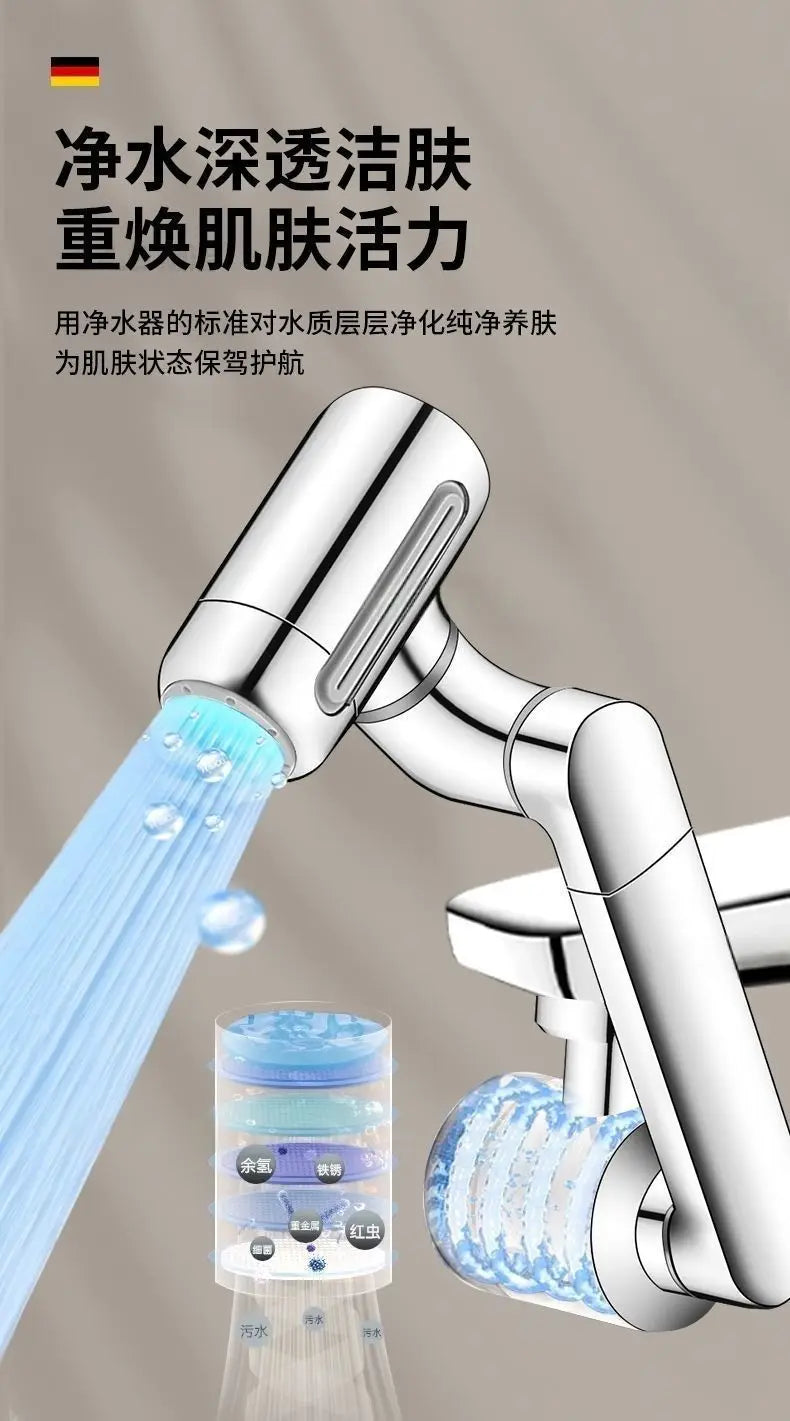 New 4 Modes Sink Faucet 1440° Rotation Filter Extension Tube Shower Water Saving Tap Universal Kitchen Gadgets Accessories Oasis Select