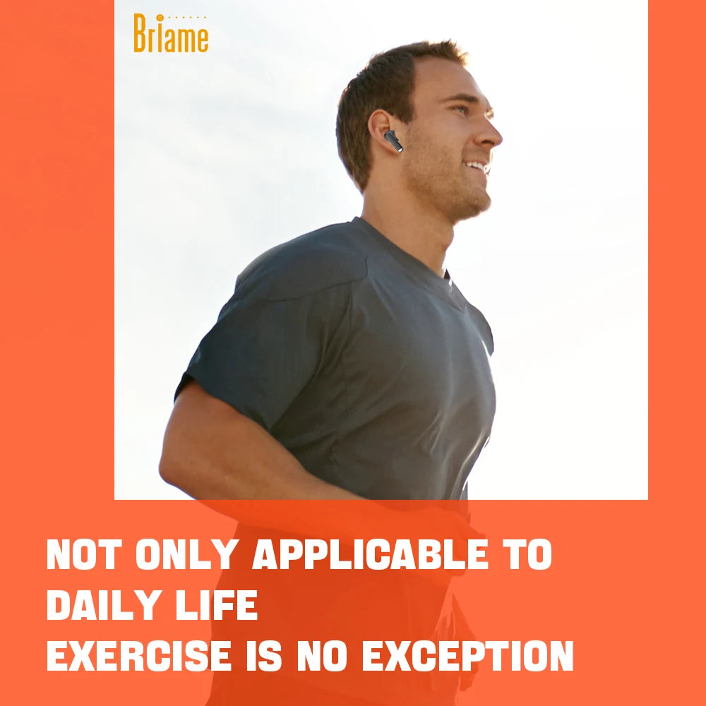Briame Mini Bluetooth Earphones Wireless In-Ear Headphones with Microphone for Sports And Running Hifi Sound Headset Game Black Oasis Select