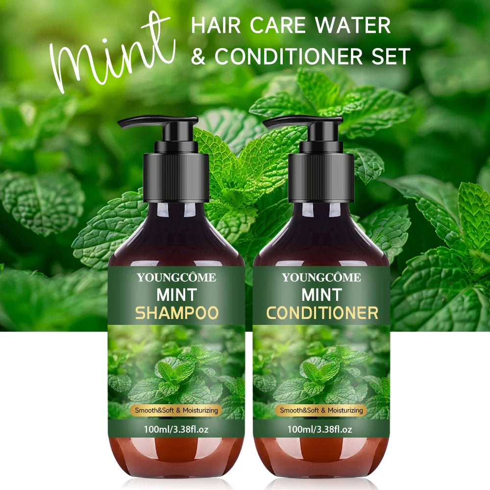 YOUNGCOME Peppermint Oil Shampoo & Conditioner Set 3.38 oz Shampoo & Conditioner Set Oasis Select