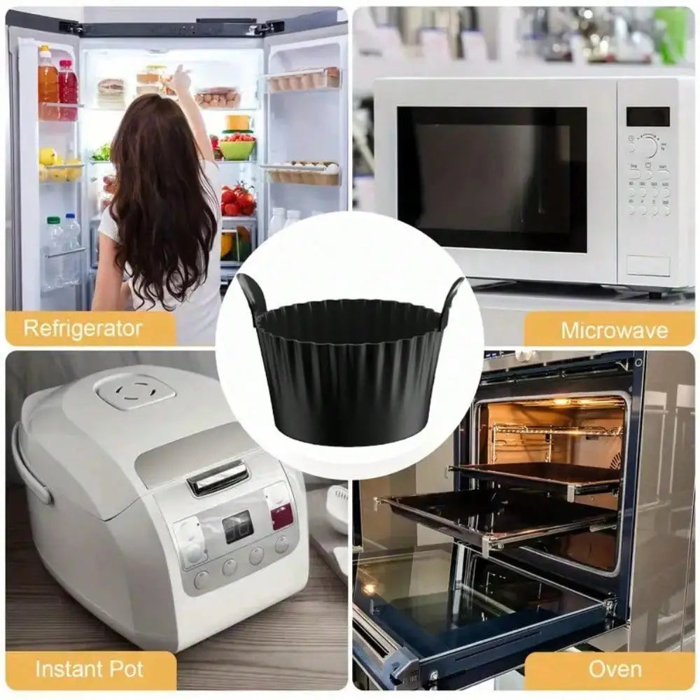 Reusable Silicone Air Fryer Liners and Baking Cups Accessories for Eggs Cakes Meatballs Non-Stick Kitchen Baking Tools Oasis Select