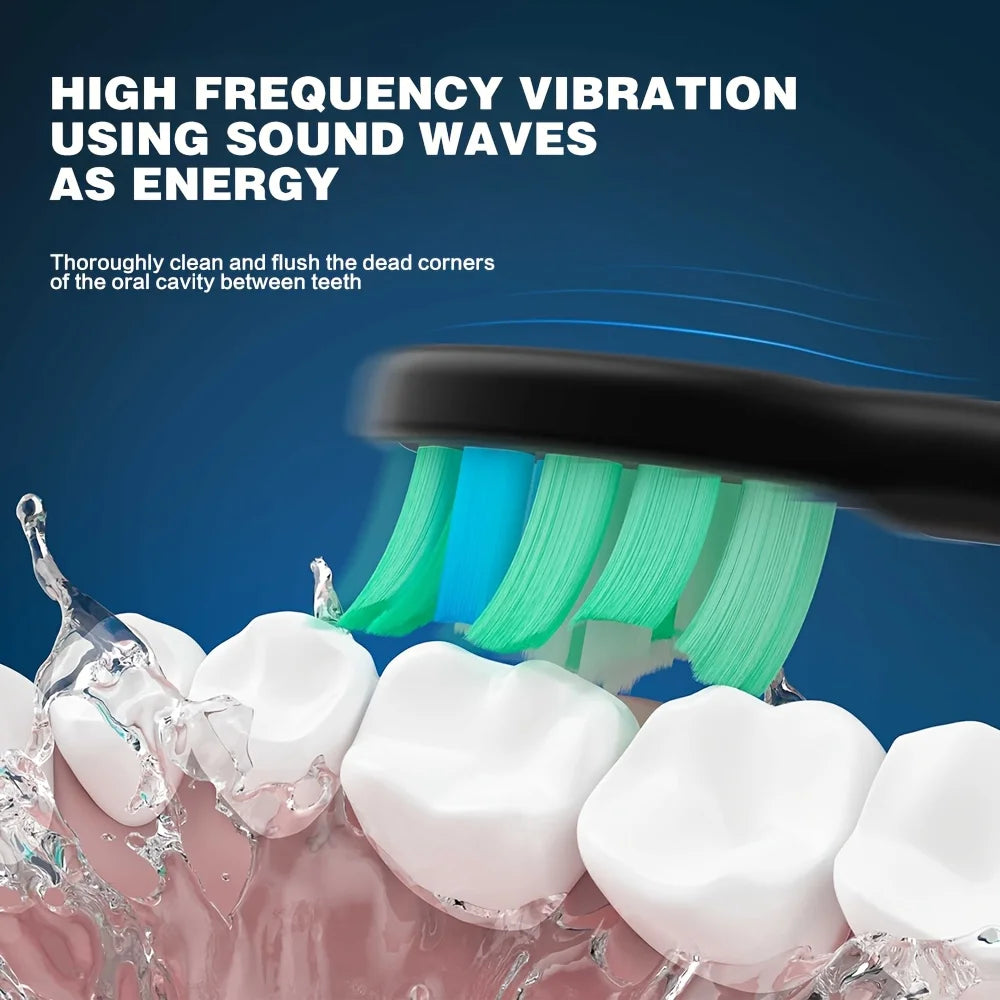 Adult Electric Toothbrush Set – 7 Heads & Wireless Charging Electric Toothbrush Oasis Select
