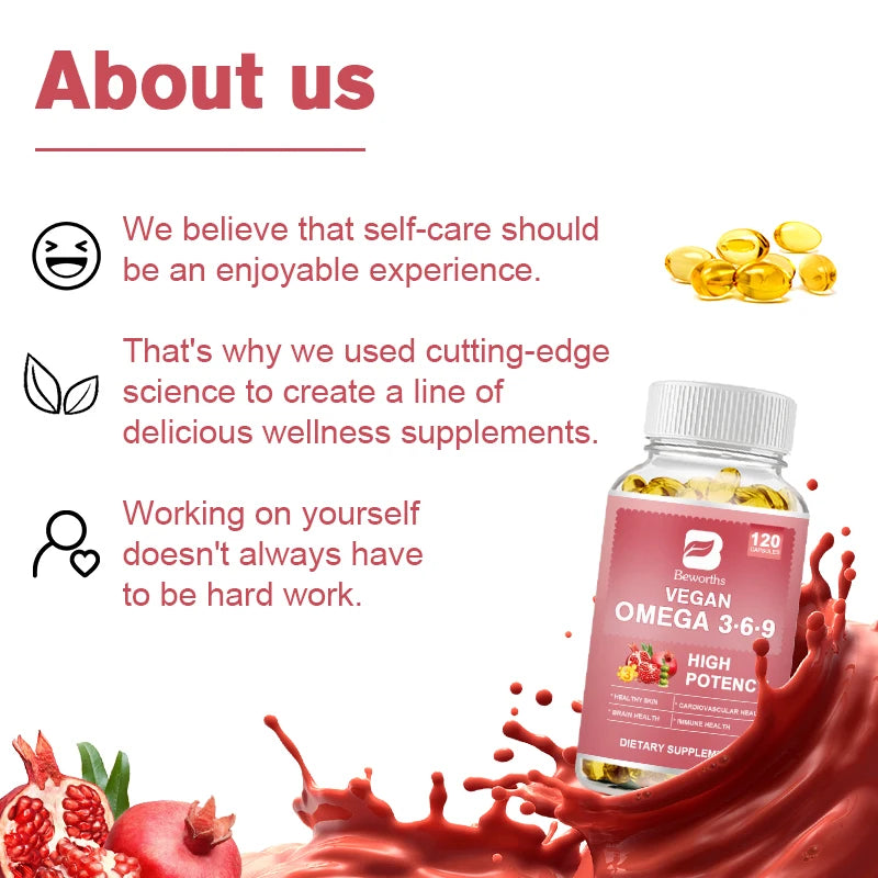 BEWORTHS Omega 3，6，9 Capsules rich in Fatty Acids Support Immune Health, Brain, Skin and Cardiovascular Health Oasis Select