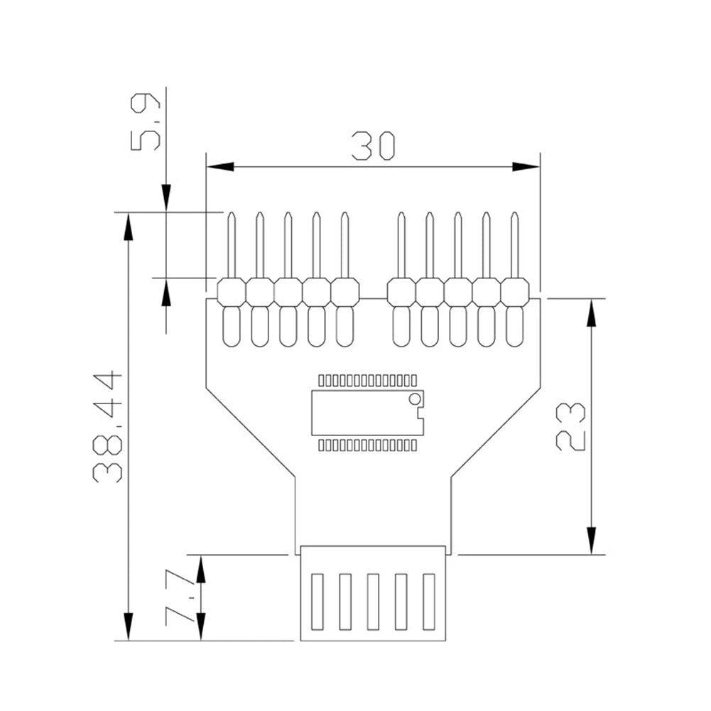 USB 2.0 9-Pin Header Splitter 1-to-2 with 19-Pin Adapter | VODOOL USB Header Adapter Oasis Select