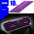 10/20pcs Car Air Conditioner Decoration Strip For Vent Outlet Moulding Trim Strips Car Styling Car Door Edge Corner Decoration Oasis Select 10pcs Purple