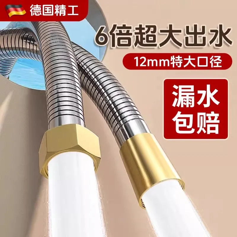 New 1.5/2/3M SUS304 Extra Big Pipe Diameter Flexible Hose Bathroom Shower Water Hose Extension Plumbing Pipe Tube Accessories Oasis Select