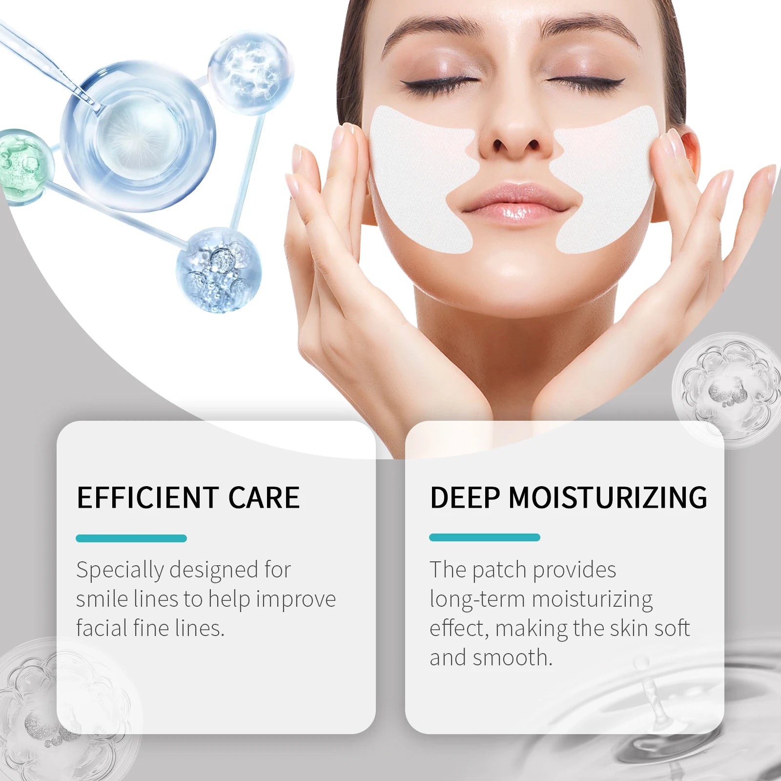 Smile Lines Patch Nasolabial Folds Patches Anti-Smile Line Lifting Firming Facial Skin Fade Fine Lines Marionette Lines Hydratin Oasis Select