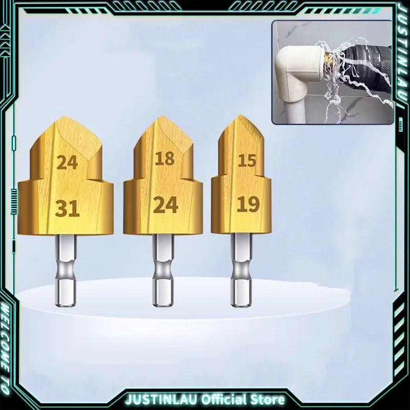 20/25/32mm PPR Lifting Stepped Drill Bit HSS Step Drill Head Hex Shank Hole Opener Core Drill Bits for PVC Water Pipe Reaming Oasis Select