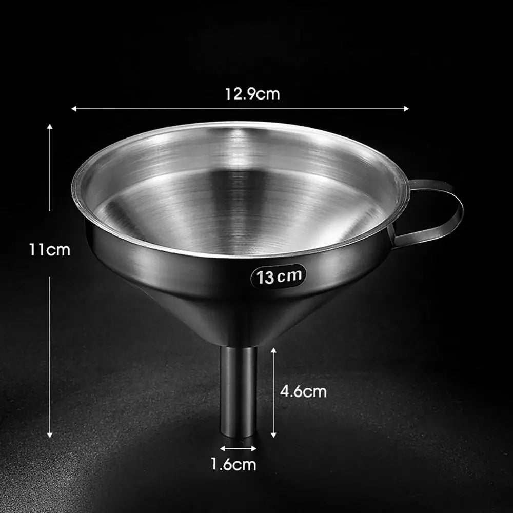 Wide Mouth Stainless Steel Funnel Spice Cooking Oil Filter with Detachable Filter Filter Funnel Oil Spill Kitchen Tool Oasis Select 2