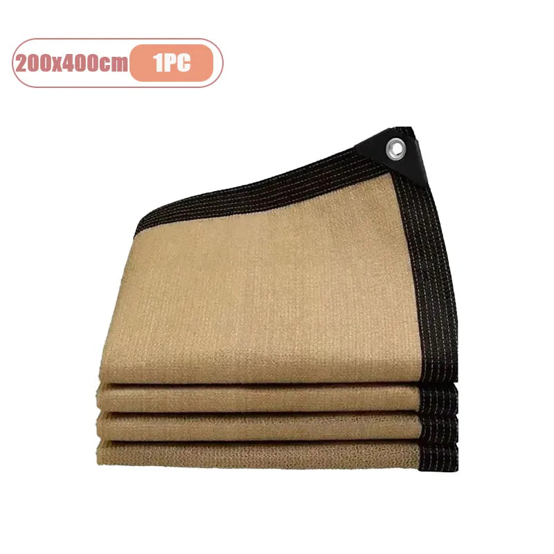 1-3PCS 2x2m 2x4m Sun Shade Net Reinforced Edges Punched Holes Shade Fabric Thickened Insulation Mesh Summer Outdoor Shading Oasis Select 200x400cm-1PC
