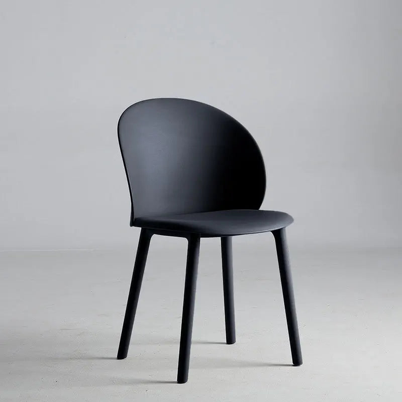Plastic Designer Dining Chair Home Simple Backrest Stool Internet celebrity Dopamine Color Makeup Desk Dining Table and Chair Oasis Select Black 2 pieces 1