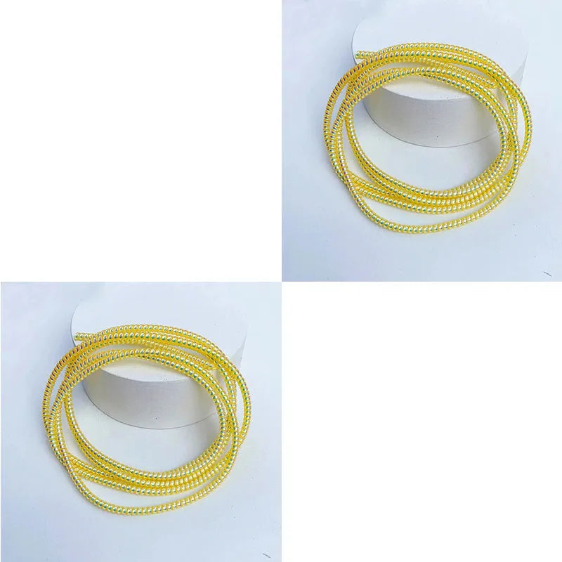 2/1Pcs New 1.6M Mermaid Telephone Data Protection Rope Color Advanced Environmental Protection Material Wrapped Cable Oasis Select Yellow 2pcs