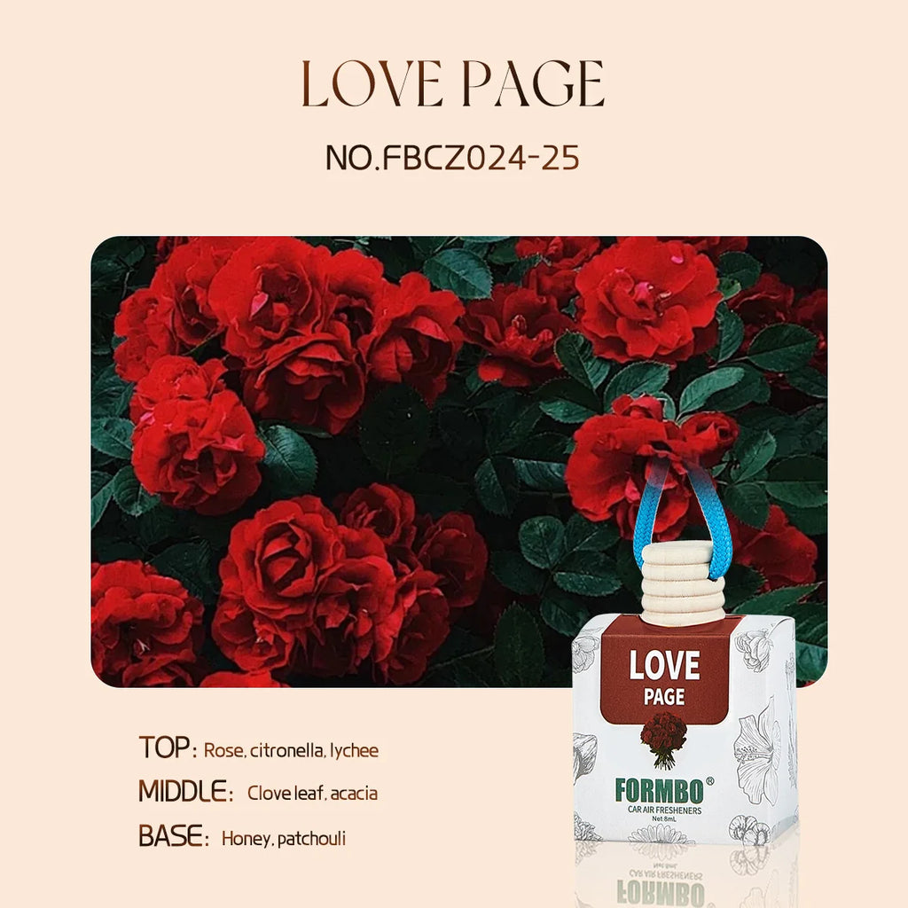 Essential Oil Car Air Freshener – Long-Lasting Liquid Diffuser Car Air Freshener Oasis Select LOVE PAGE