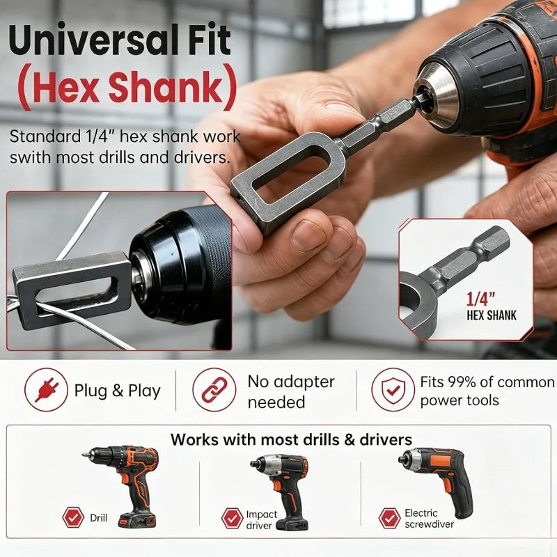 Drill Chuck Duty Drill Wire Twister Tool For 9 And 11 Fence Wire Tying Chain Link Fence Twister For Electric Drill Twist Sleeve Oasis Select