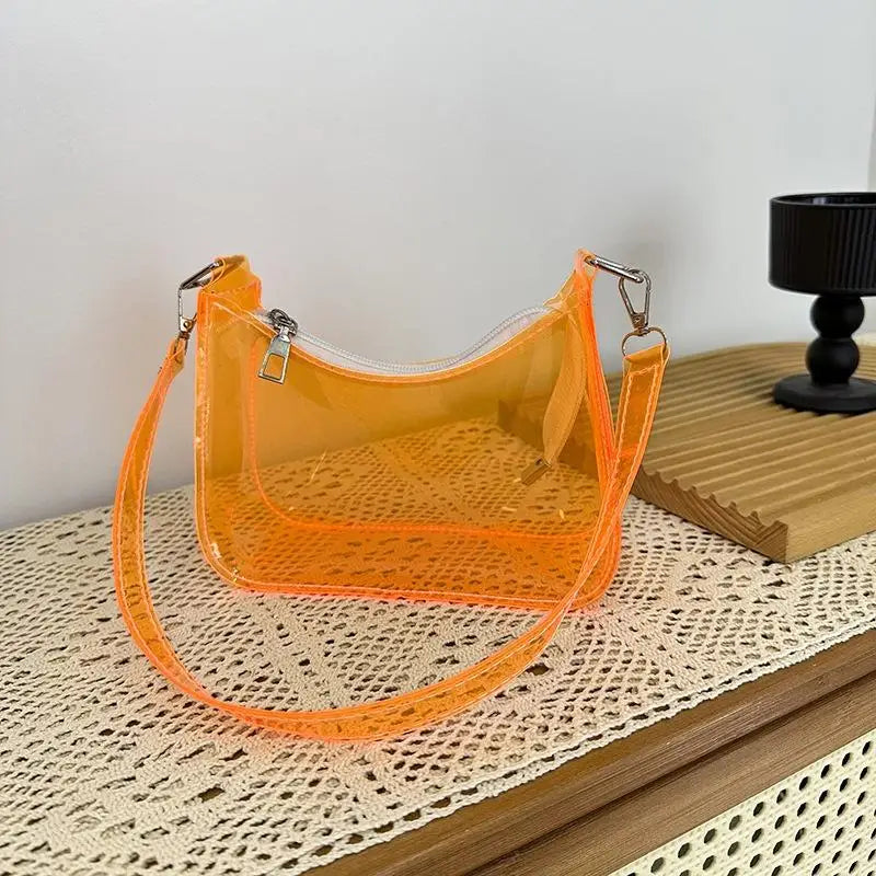 Clear Jelly Shoulder Bag – Y2K Small Underarm Purse