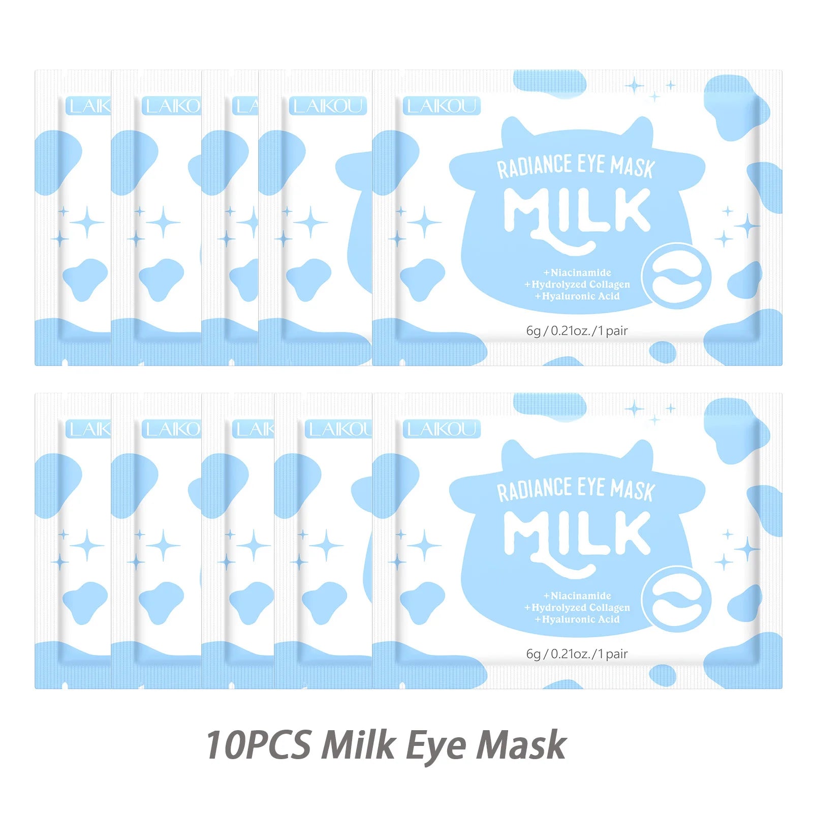 Sakura or Milk or 24K Gold Eye Mask Eye Patches Firming Moisturizing Nourishing Relieves Dark Circles Puffiness under Eyes Oasis Select 10PCS Milk Eye Msak