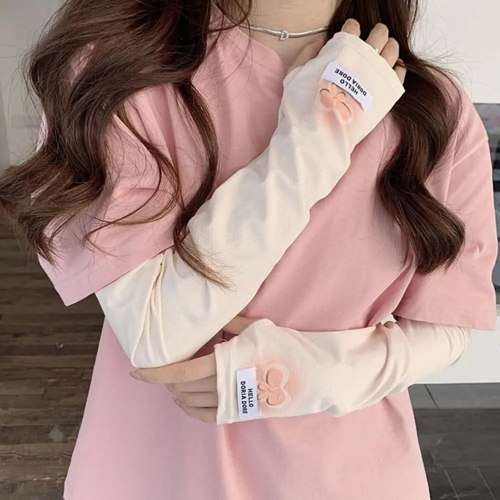 Sun Protection UV Protection Arm Sleeves Breathable Drive Ice Silk Arm Sleeves Anti-Uv Summer Ice Sleeve Armguards Outdoor Oasis Select Pink