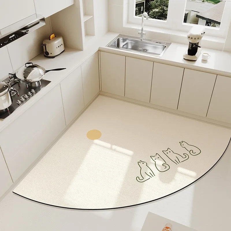 Nordic retro floor mats for bathroom, toilet, kitchen, household, cuttable, water-absorbent, quick-drying, non-slip floor mats Oasis Select D 80X80cm