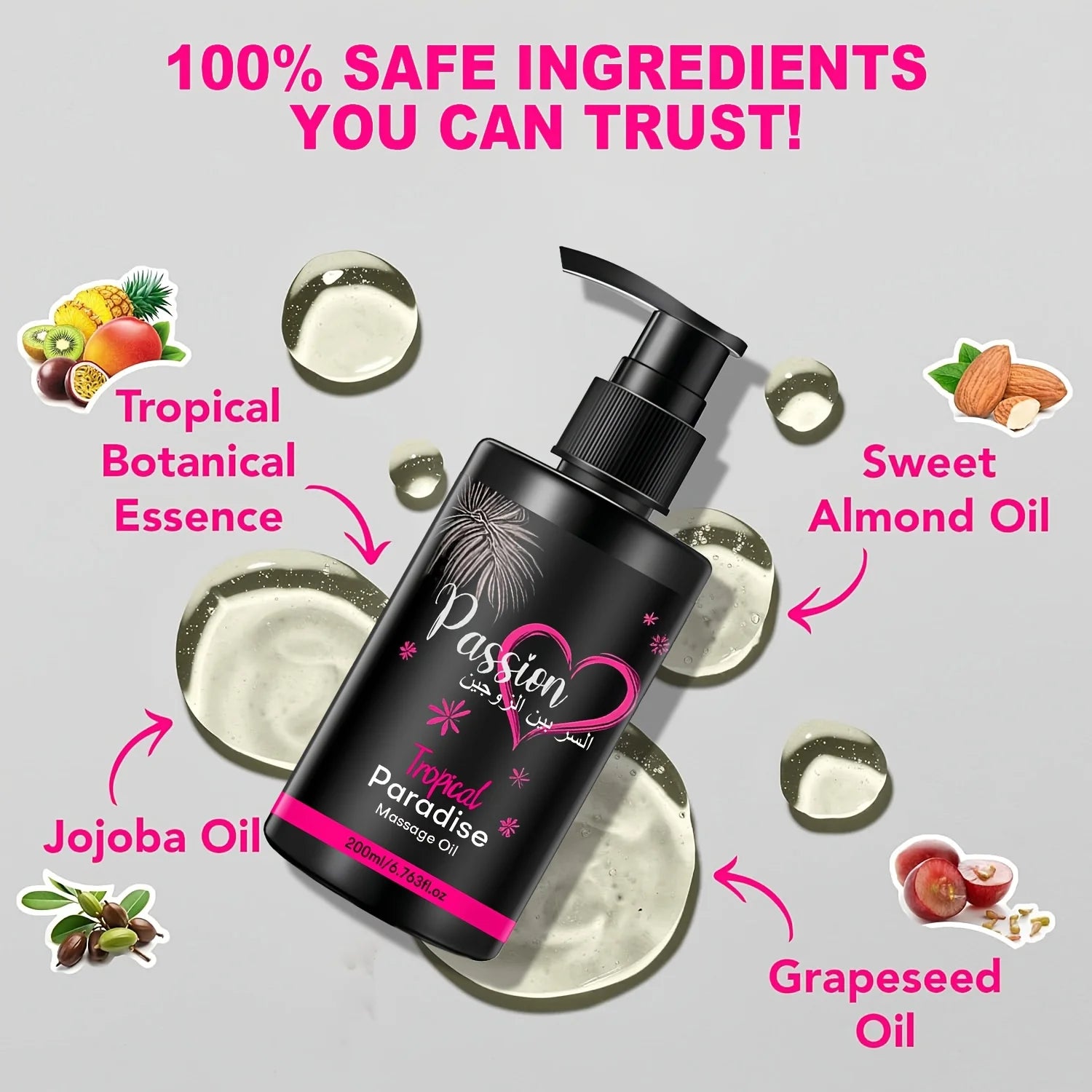 Paradise Massage Oil Vitamins & Minerals – Jojoba 200ml Body Massage Oil Oasis Select