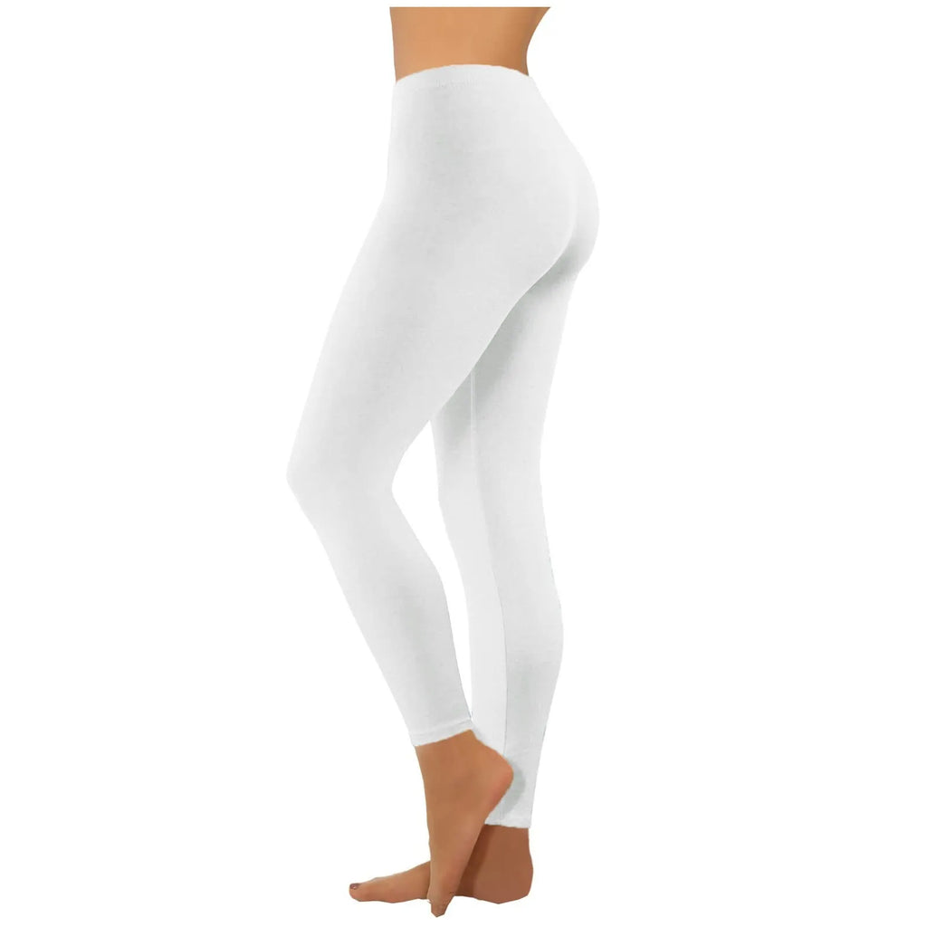 High Waist Yoga Leggings Seamless Push Up Sport Leggings Fitness Running Pants Solid Highly Elastic Underwear Bottoms Oasis Select White XL