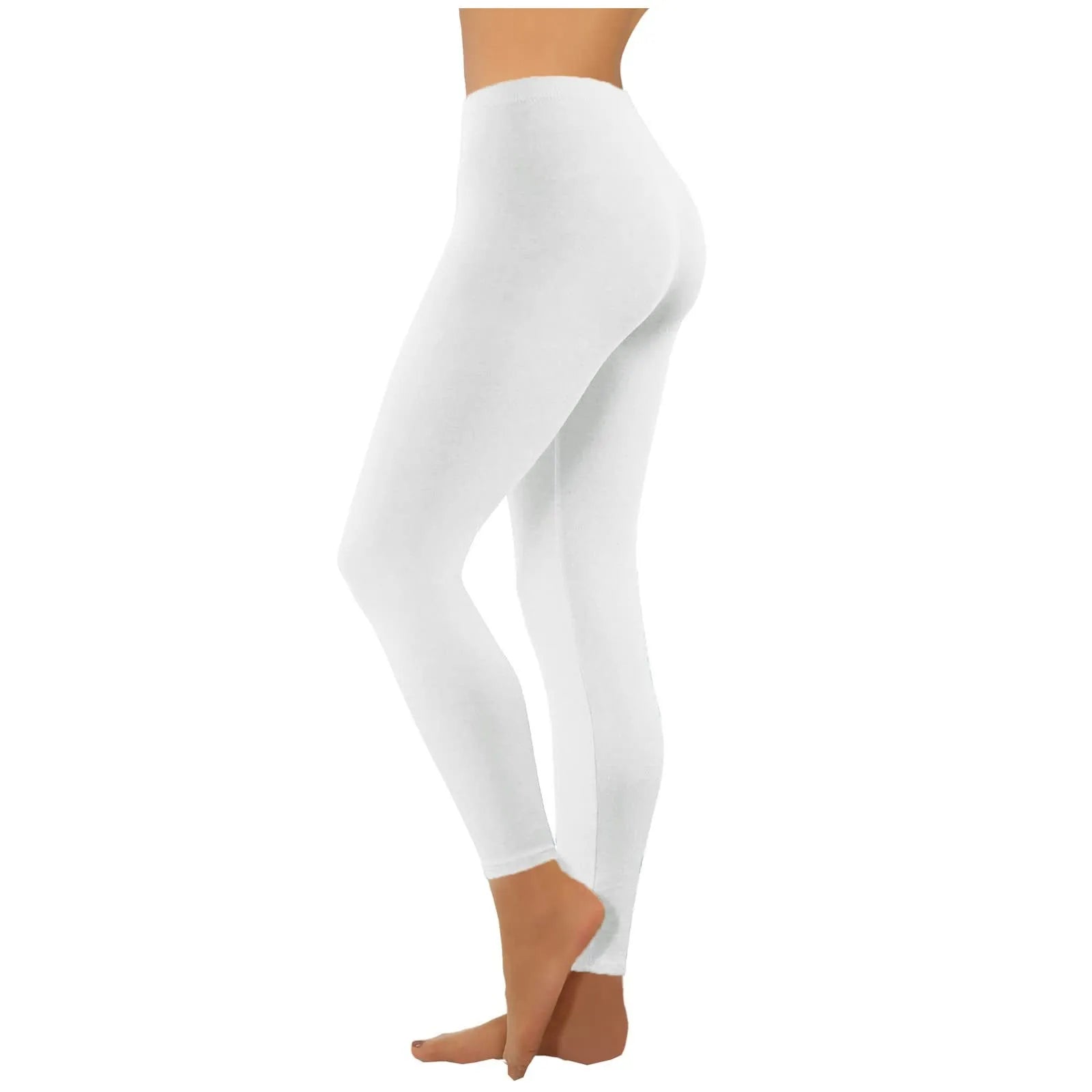 High Waist Yoga Leggings Seamless Push Up Sport Leggings Fitness Running Pants Solid Highly Elastic Underwear Bottoms Oasis Select White XL