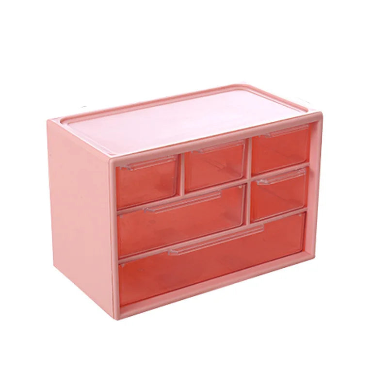 Dustproof Clear Plastic Desktop Mini Storage Box with Drawer – Transparent Organizer for Hair Clips, Jewelry, Keys Small Tools Oasis Select Pink