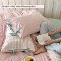48x74cm Double Sided Stripes Bow Pillow Cases Soft Comfortable Covers Cotton Pillow Cover Pillow Sham Beds Home Decoration gifts Oasis Select Pretty in Pink 2pcs