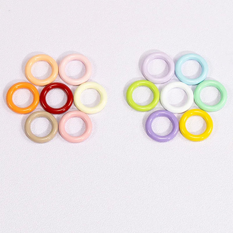 50pcs 9mm Mix Color Soldered Closed Jump Rings Small O Ring Connector for DIY Bracelet Necklace Craft Jewelry Making Oasis Select