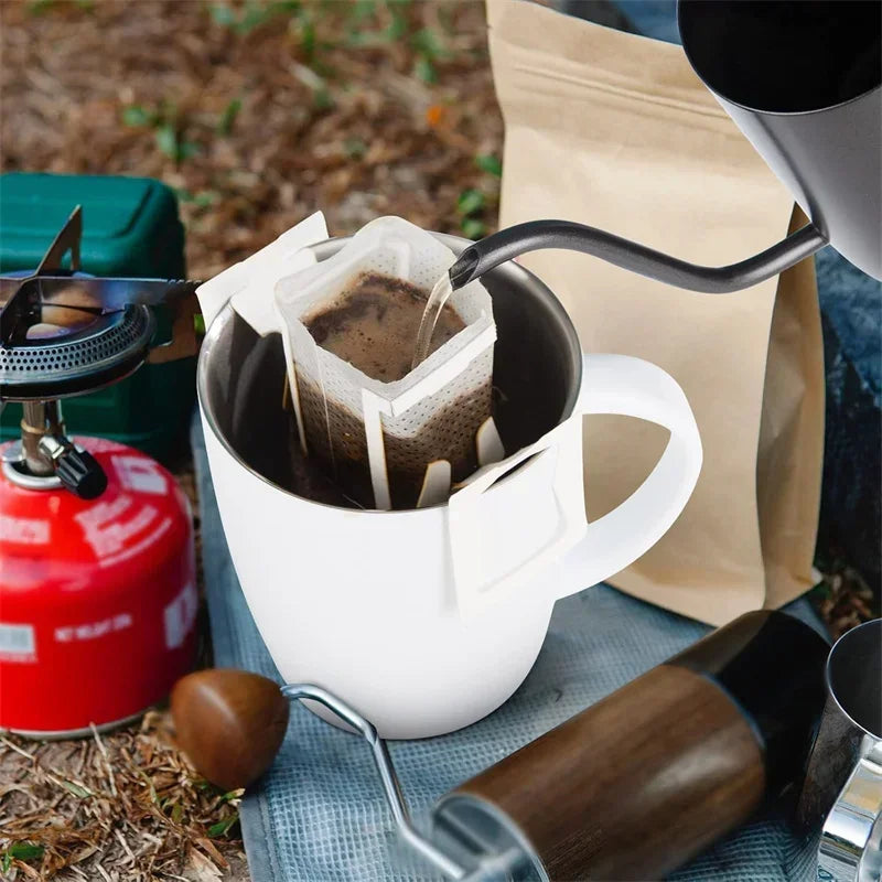 Biodegradable Coffee Filter Bags Disposable Drip Brewing Tool for Coffee Tea Travel Office Home Use Fast Flow Paper Filters Oasis Select