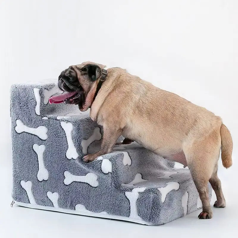 Ladder Dogs Pets Bone Shape Puppy Stairs Beside The Sofa Bed Ramp for Dogs Protecting Pet Joint Safety Stairs for Elderly Dogs Oasis Select