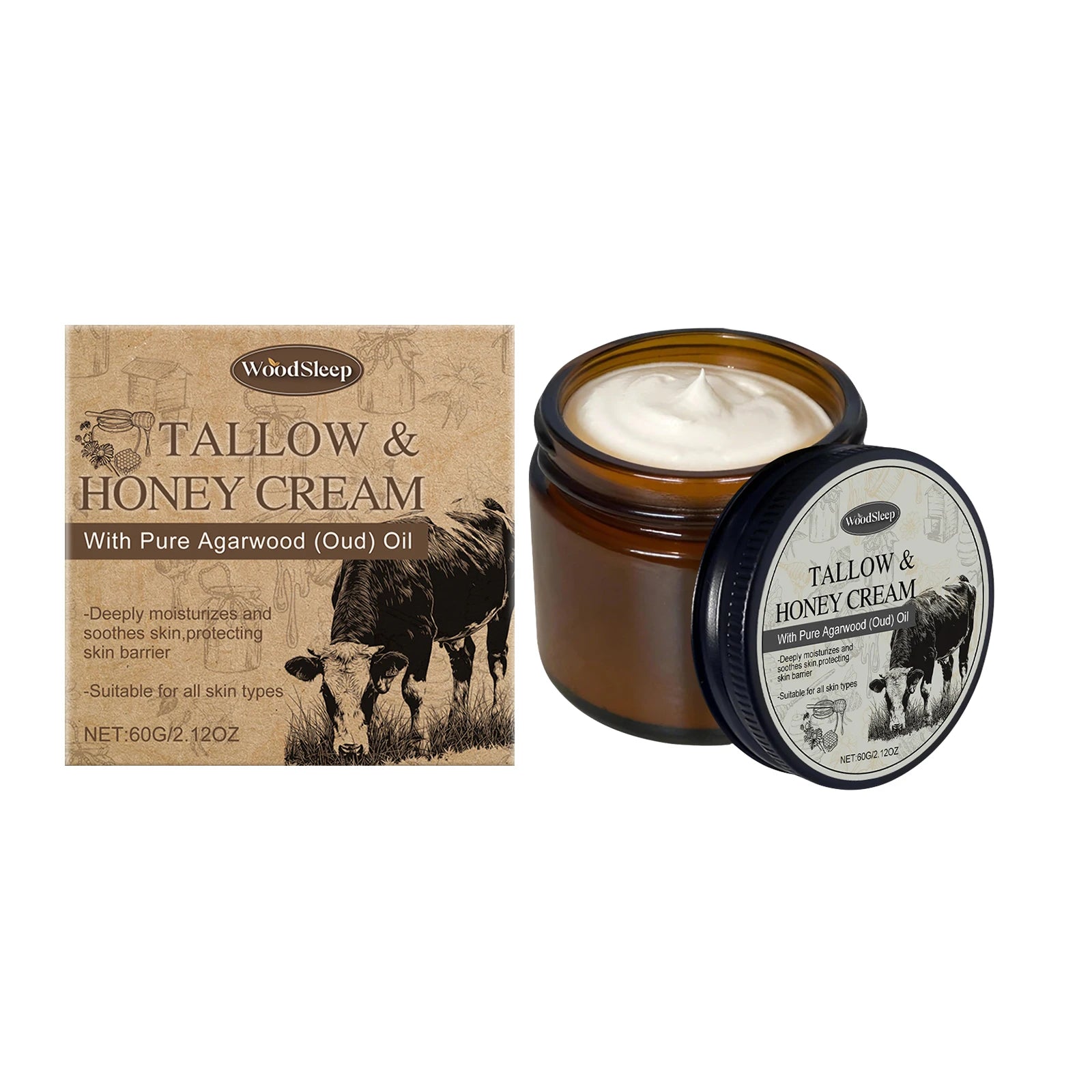 WOODSLEEP Beef Tallow Cream – Firming Nourishing Face & Body Balm