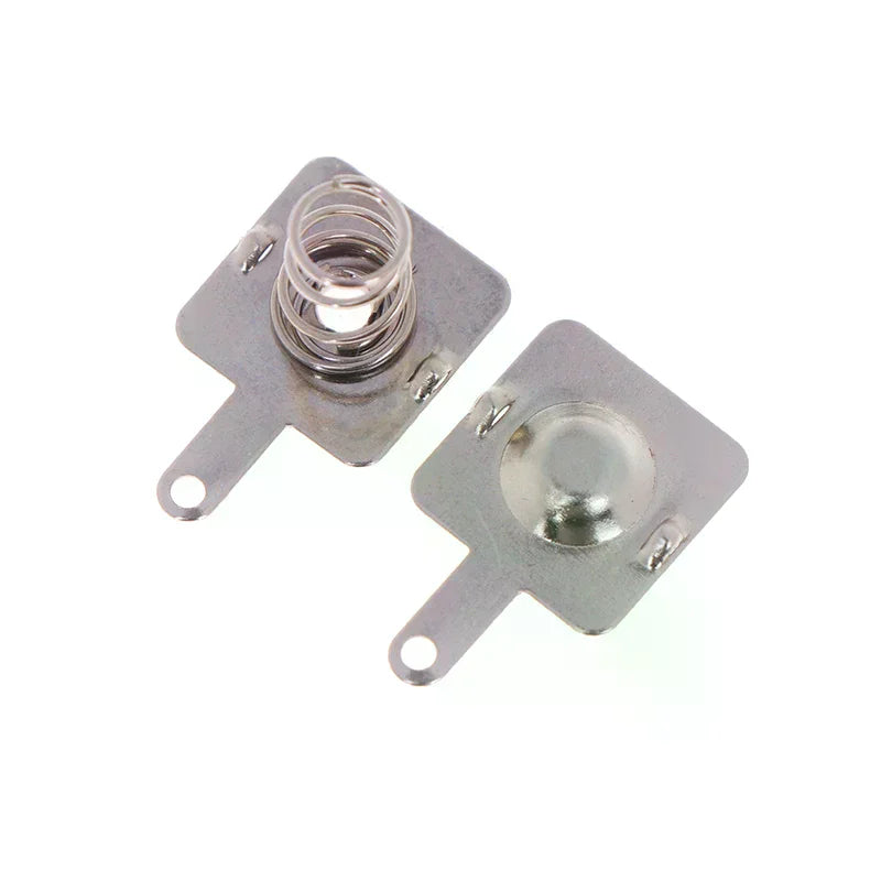 5Set 12MMx12MM - + Replacement Metal Batteries Spring Contact Plate Silver Unidirectional Slot For AA Battery Case Oasis Select