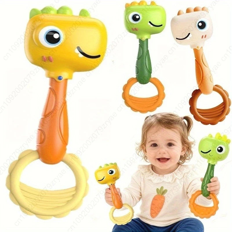 BABY Dinosaur Soothing Rattle-Safe Non-Toxic Sensory with Crinkle Sound,Gift for Christmas, Halloween,Birthdays, Playful Design Oasis Select